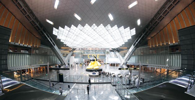 A general view shows the interior of the Hamad International Airport in Doha, slated to start passenger flights in January. (Image Reuters/Arabian Eye)